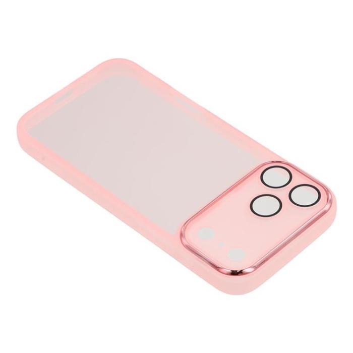 A-One Brand - iPhone 17 Pro Mobilskal Electroplated Kameraram - Transparent Rosa
