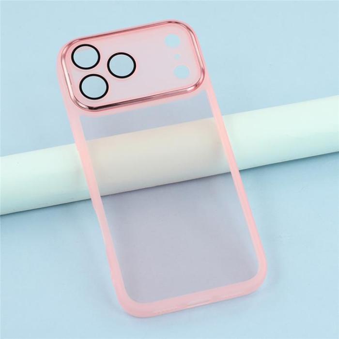 A-One Brand - iPhone 17 Pro Mobilskal Electroplated Kameraram - Transparent Rosa