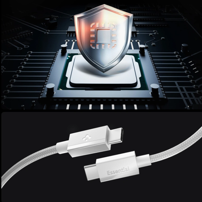 Spigen - Spigen USB-C till USB-C Kabel EB6015CC Essential 1.5m 60W - Vit