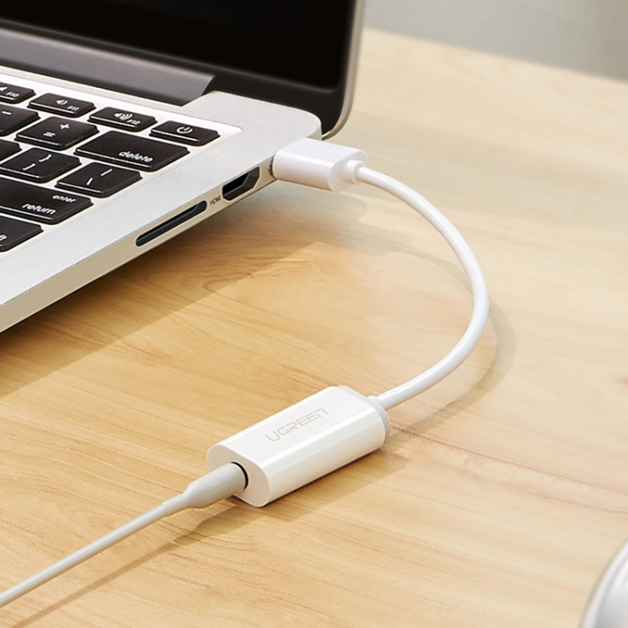 Ugreen - Ugreen Audio Adapter USB-A till Miniuttag 3.5 mm - Vit