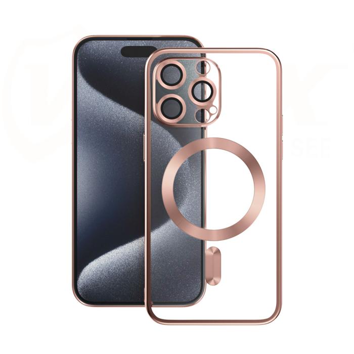 VMAX - Vmax Elektropläterat Mag TPU Skal iPhone 14 Pro Roséguld