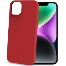 Celly - Celly iPhone 16 Mobilskal Cromo Soft Rubber - R&ouml;d