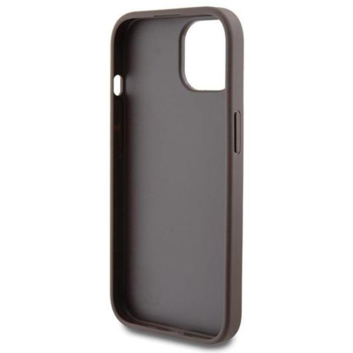 Guess - Guess iPhone 15 Mobilskal Metall Gold Logo - Brun