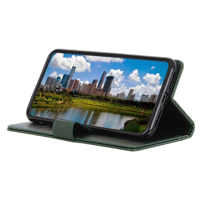 KHAZNEH - KHAZNEH Galaxy S23 Plus Plånboksfodral Stand Flip PU Läder - Grön