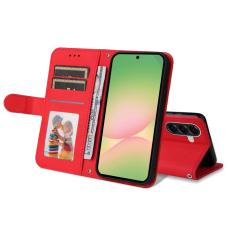 OEM - Samsung Galaxy A57 Pl&aring;nboksfodral Konstl&auml;der - R&ouml;d