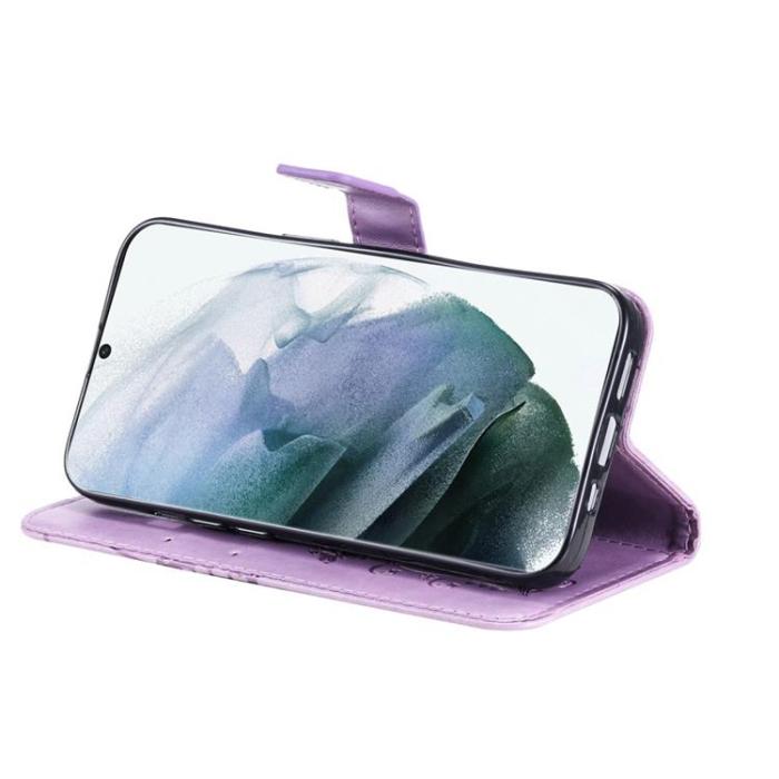 A-One Brand - Butterfly Imprinted Fodral Galaxy S22 - Lila