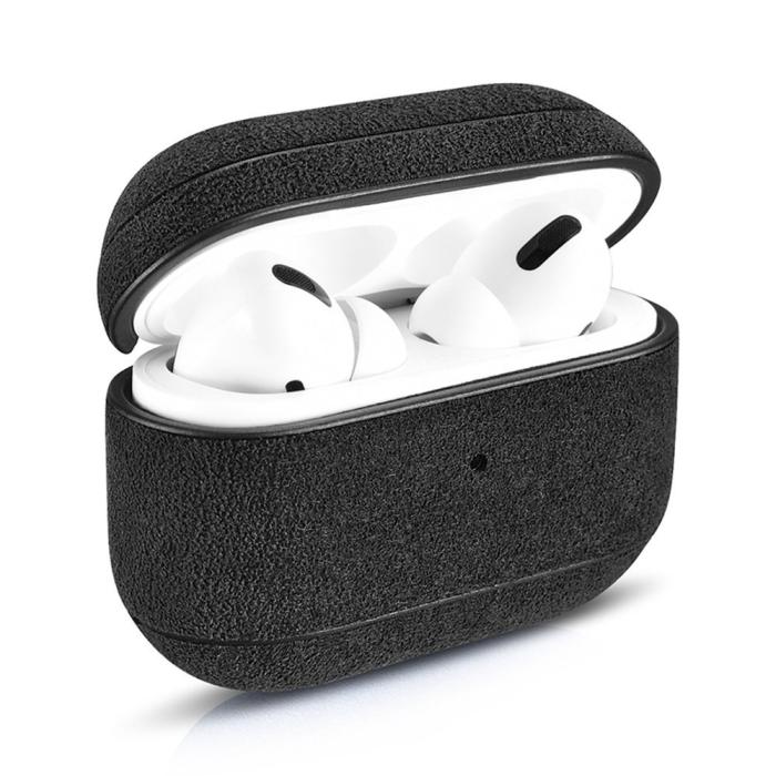 UTGATT5 - iCarer Alcantara Läder Skal Airpods Pro - Svart