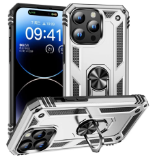 A-One Brand - iPhone 15 Pro Mobilskal med Kickstand - Silver