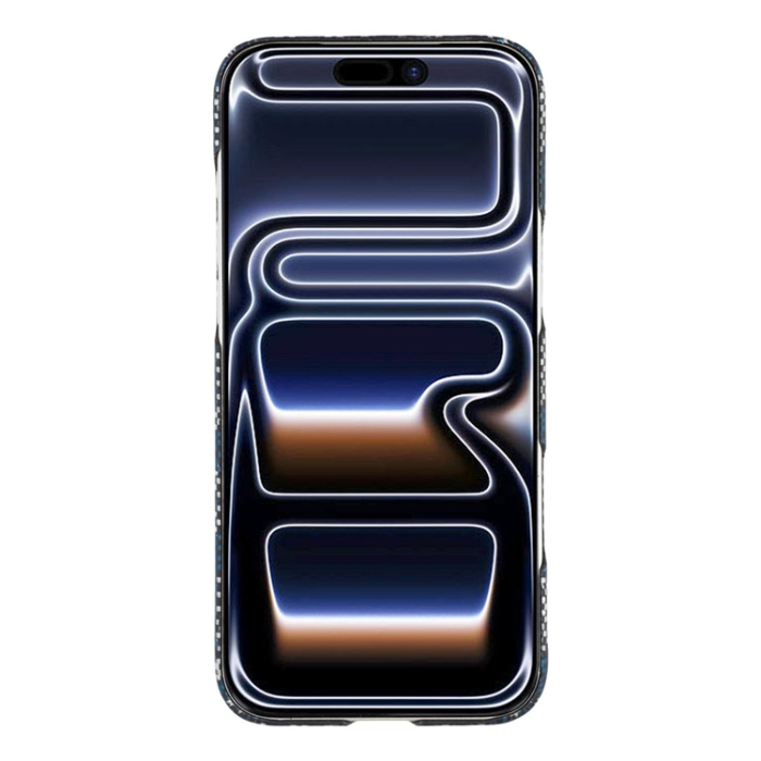A-One Brand - iPhone 17 Pro Mobilskal MagSafe Aramid Fiber Geometric - Blå