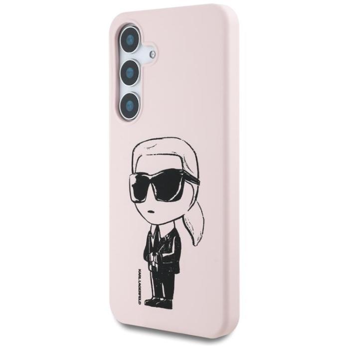 KARL LAGERFELD - Karl Lagerfeld Galaxy S25 Mobilskal MagSafe Silikon Graffiti Ikonik - Rosa
