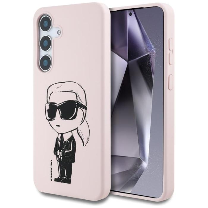KARL LAGERFELD - Karl Lagerfeld Galaxy S25 Mobilskal MagSafe Silikon Graffiti Ikonik - Rosa