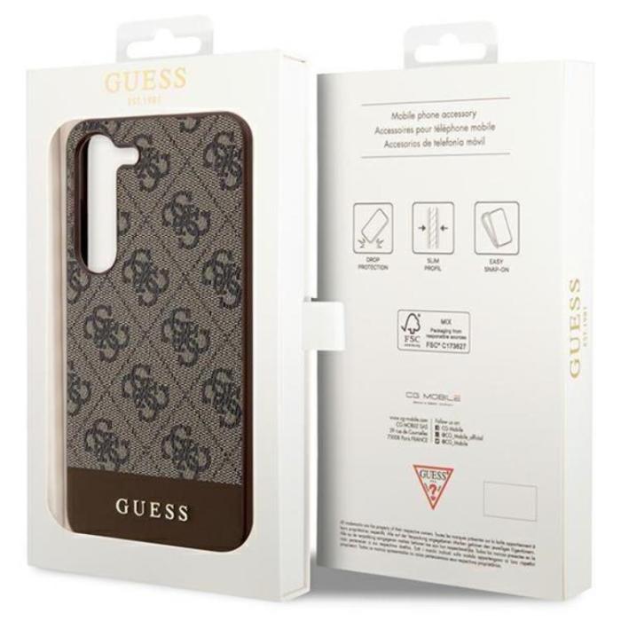 Guess - Guess Galaxy S23 Plus Skal Stripe Collection - Brun
