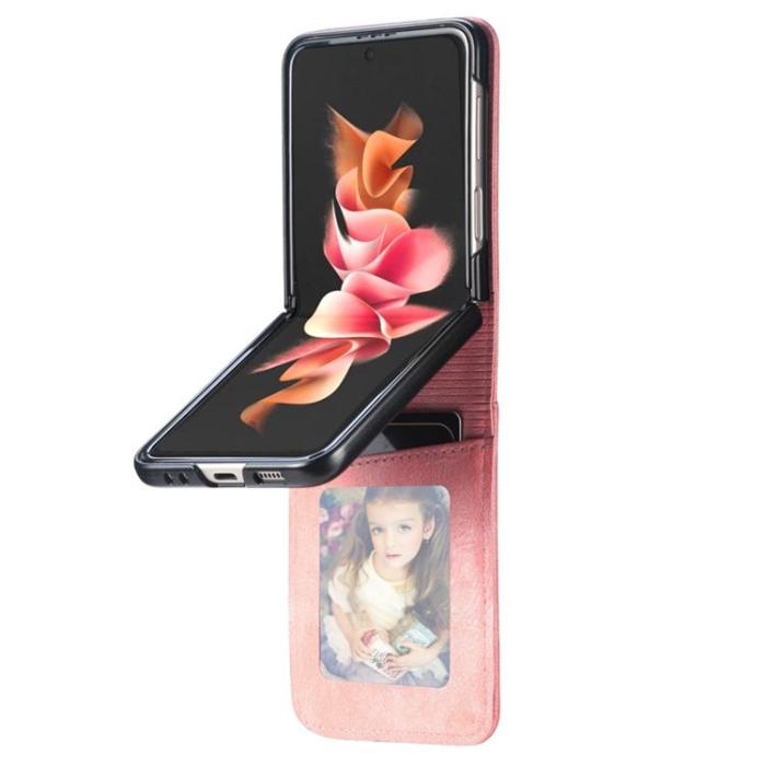 A-One Brand - Galaxy Z Flip 4 Plånboksfodral Portable Folding - Rosa