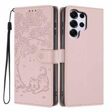 OEM - Pl&aring;nboksfodral f&ouml;r Samsung Galaxy S26 Ultra St&auml;llfunktion Konstl&auml;der - Rosa