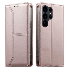 OEM - Pl&aring;nboksfodral f&ouml;r Samsung Galaxy S26 Ultra St&auml;llfunktion Konstl&auml;der - Rosa