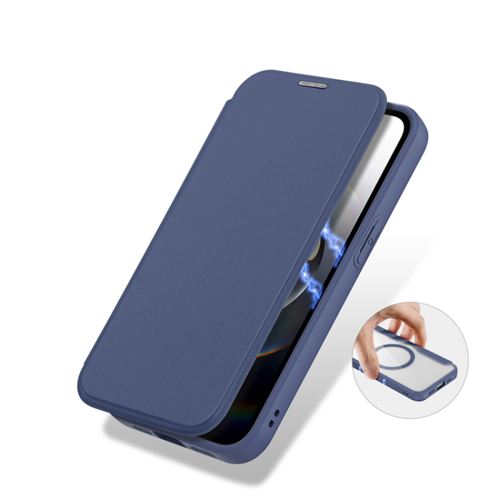 Dux Ducis - Dux Ducis iPhone 16e Plånboksfodral MagSafe Skin X Pro - Blå
