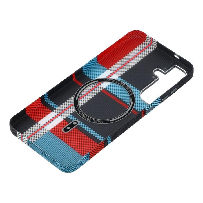 OEM - Mobilskal för Samsung Galaxy S26 Plus Magnetiskt PC - Rutig Blå