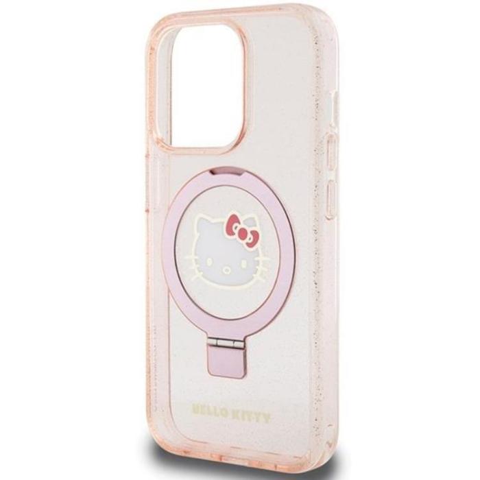 Hello Kitty - Hello Kitty iPhone 15 Pro Mobilskal Magsafe Ringhållare Glitter Electrop Logo