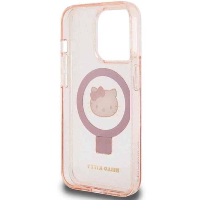 Hello Kitty - Hello Kitty iPhone 15 Pro Mobilskal Magsafe Ringhållare Glitter Electrop Logo