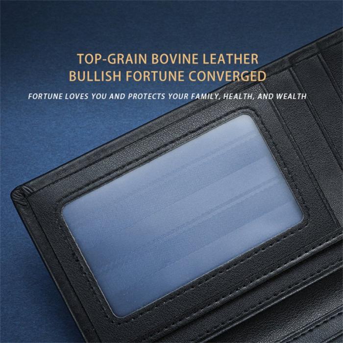 BULLCAPTAIN - BULLCAPTAIN Läderplånbok Bifold Herr Business Casual Svart