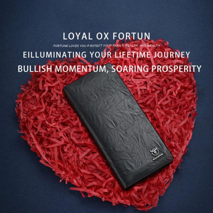 BULLCAPTAIN - BULLCAPTAIN Läderplånbok Bifold Herr Business Casual Svart
