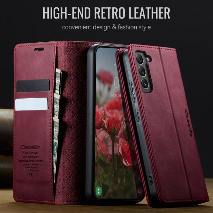 Caseme - CASEME 033 Fodral för Samsung Galaxy S22 5G Konstläder Röd