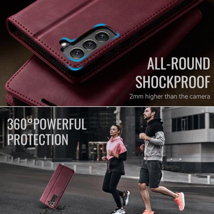 Caseme - CASEME 033 Fodral för Samsung Galaxy S22 5G Konstläder Röd