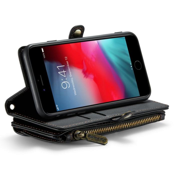 Caseme - CASEME Plånboksfodral Konstläder för iPhone 6/6s/7/8/SE 2020/2022 - Svart