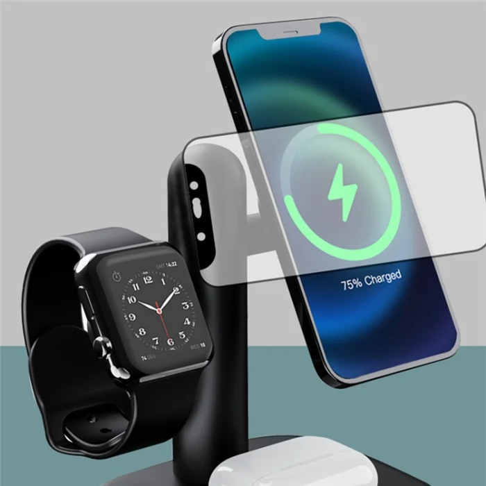 OEM - 3in1 MagSafe Trådlös Laddare iPhone, Apple Watch, Airpods