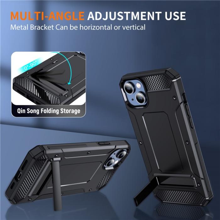 OEM - iPhone 14 Plus Mobilskal Kickstand Shockproof - Svart