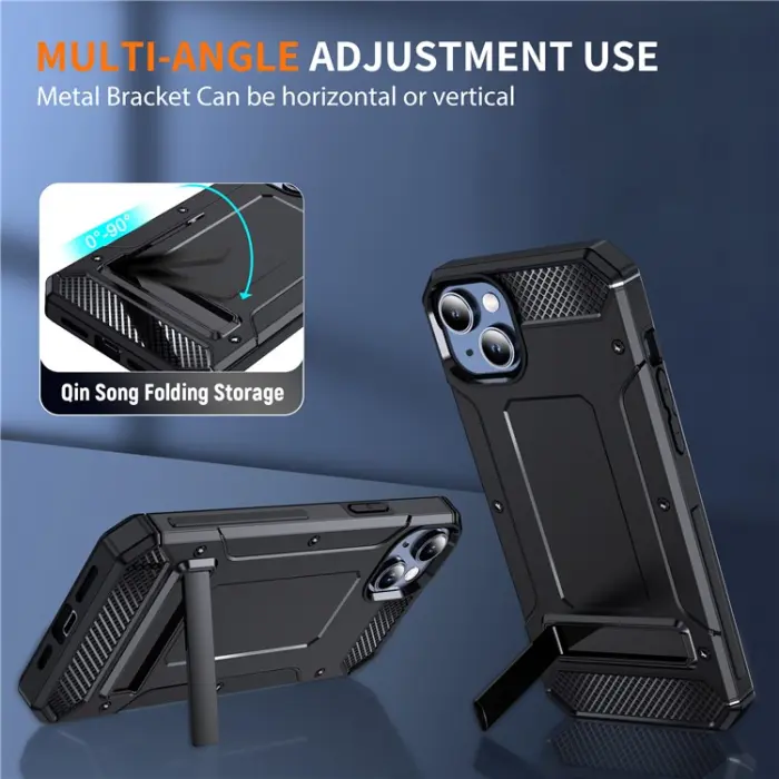 OEM - iPhone 13/iPhone 14 Mobilskal Kickstand Shockproof - Svart