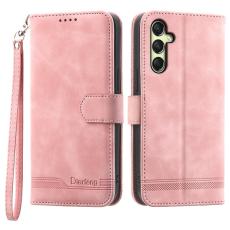 DIERFENG - DIERFENG DF-03 Samsung Galaxy A36 5G Pl&aring;nboksfodral Konstl&auml;der - Rosa