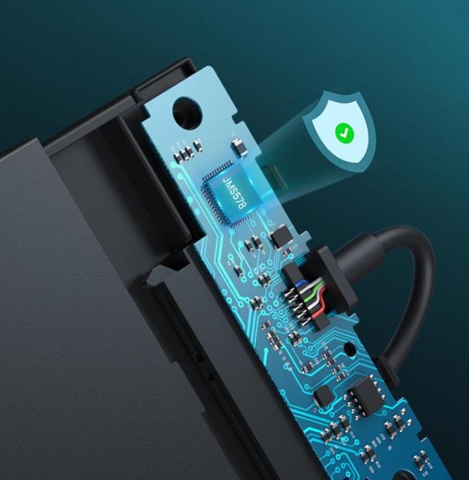 Ugreen - Ugreen Hard Disk Box Med Kabel - Svart