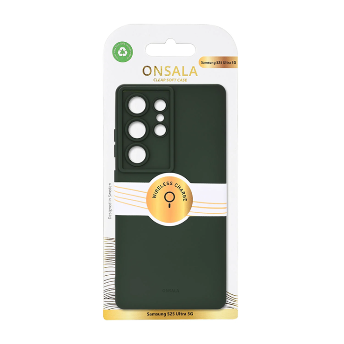 Onsala - Onsala Galaxy S25 Ultra Mobilskal Silikonkänsla Återvunnen - Olivgrön