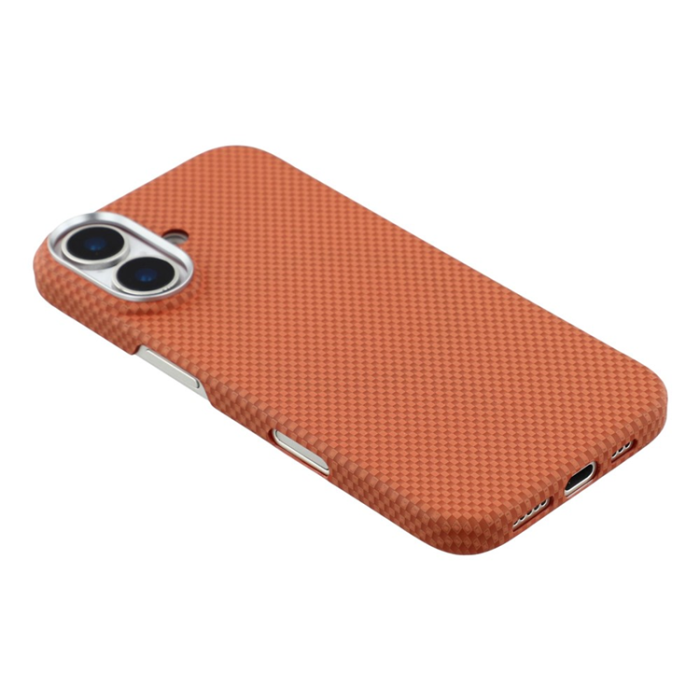 A-One Brand - iPhone 17 Mobilskal MagSafe Carbon Fiber - Orange/Röd
