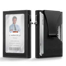 A-One Brand - Minimalistisk ID Window Korthållare i Äkta Läder