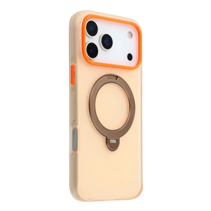 KIGC - KIGC iPhone 17 Pro Max Mobilskal Rotating Kickstand - Orange