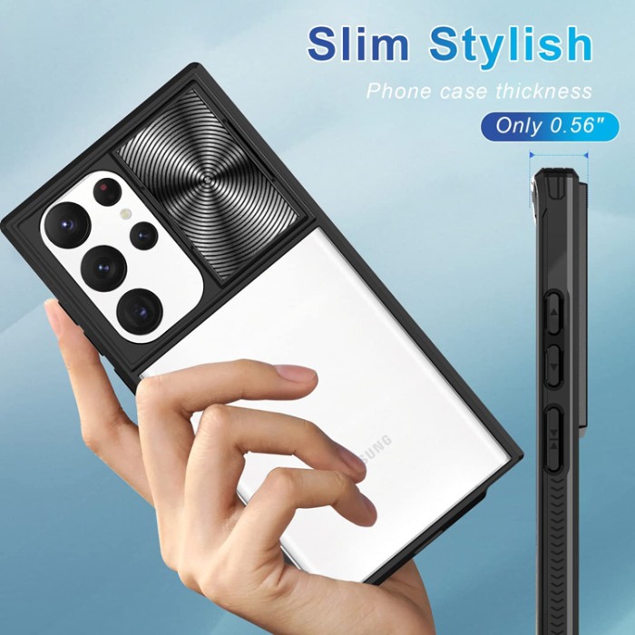 OEM - Galaxy S22 Ultra Mobilskal Kamera Slider - Svart