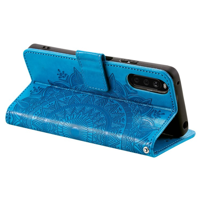 A-One Brand - Sony Xperia 10 V Plånboksfodral Imprinted Mandala Flower - Blå