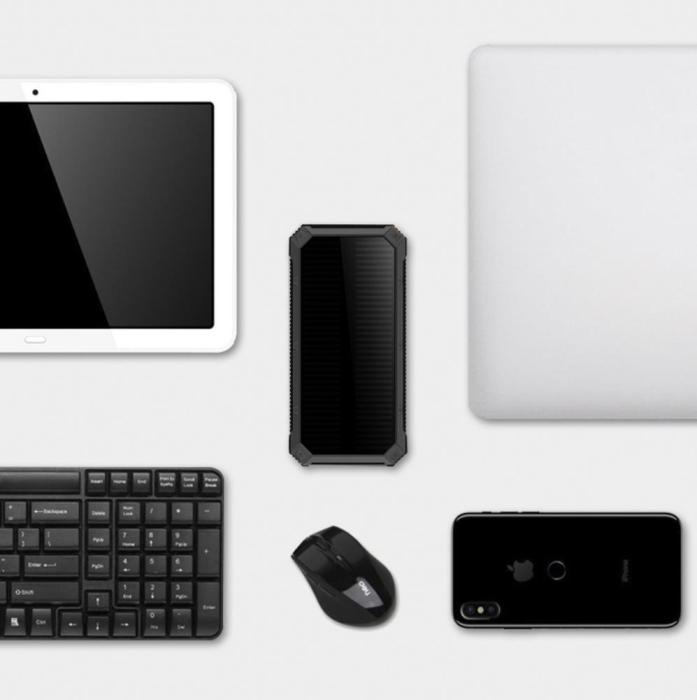 A-One Brand - 10000 mAh Outdoor Powerbank Solcellsladdare - Svart