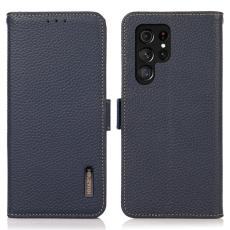KHAZNEH - KHAZNEH Samsung Galaxy S26 Ultra Skal &Auml;kta L&auml;der RFID Skydd - Bl&aring;