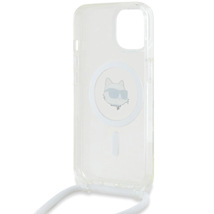 KARL LAGERFELD - Karl Lagerfeld iPhone 15/14/13 Mobilskal Magsafe IML Choupette Head&Cord