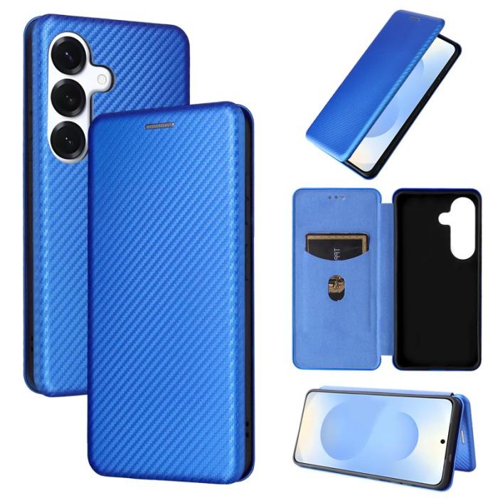 OEM - Samsung Galaxy S26/S26 Pro Skal Kolfiber PU Läder - Blå