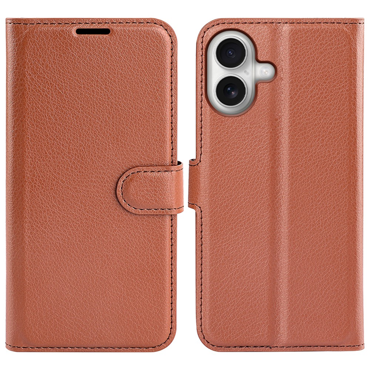 AMORUS iPhone 17 Plånboksfodral Flipstativ Litchi - Brun | 2353 | AlltMobil