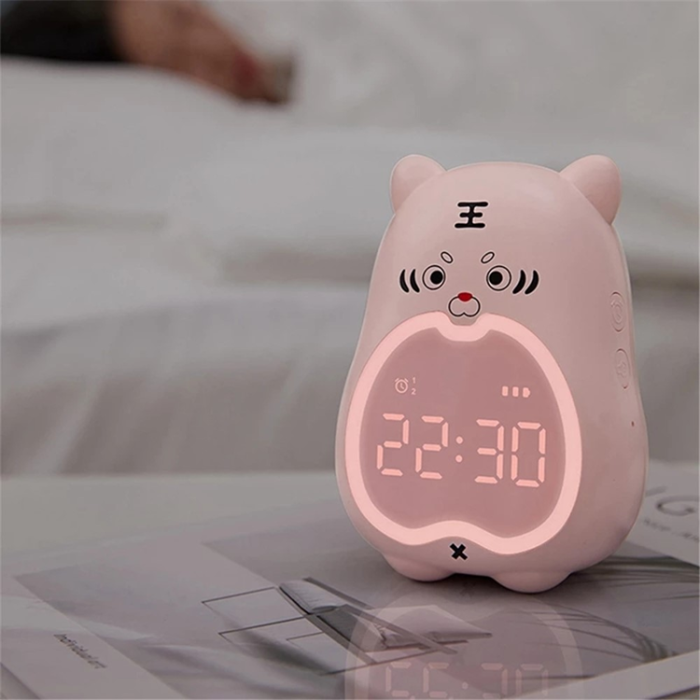 OEM - Väckarklocka Pekskärmsstyrd Cute Tiger XR-MM-C2110 - Vit