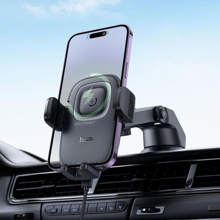 Hoco - Hoco MagSafe Bilhållare Instrumentbräda Induktiv Laddare 15W