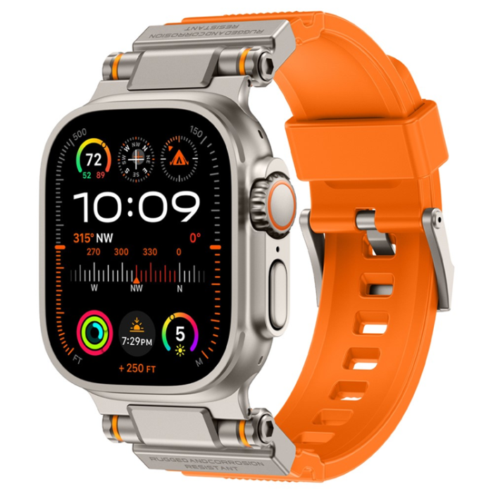 A-One Brand - Apple Watch 42/44/45/46/49mm Armband Silikon - Orange