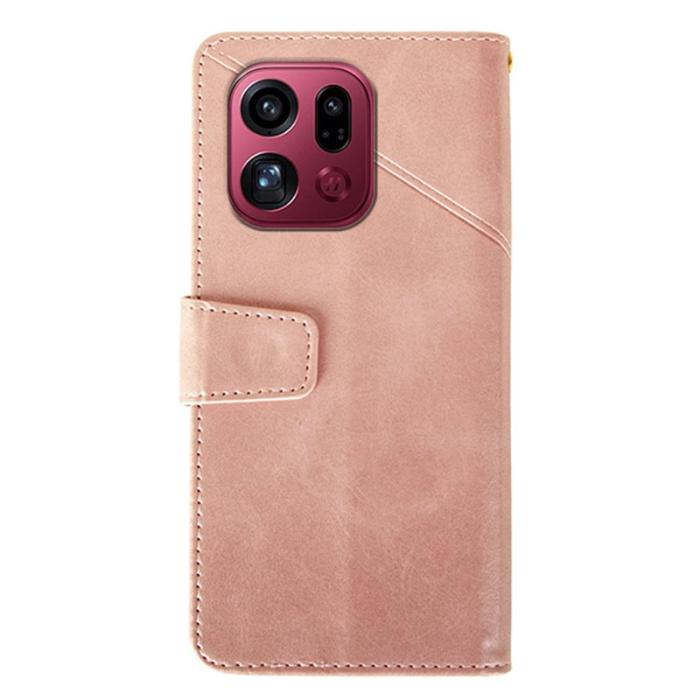 IDEWEI - IDEWEI Oppo Find X9 Pro Plånboksfodral Konstläder Ställ - Rosa
