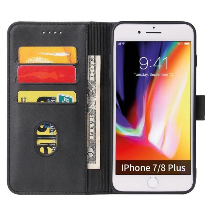 UTGATT5 - Magnet Elegant Kickstand Fodral iPhone 8 Plus / 7 Plus - Svart