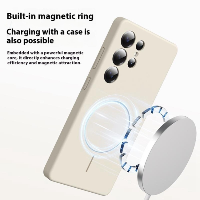 A-One Brand - Galaxy S25 Ultra Mobilskal MagSafe Silikon Soft Skin - Antikvit